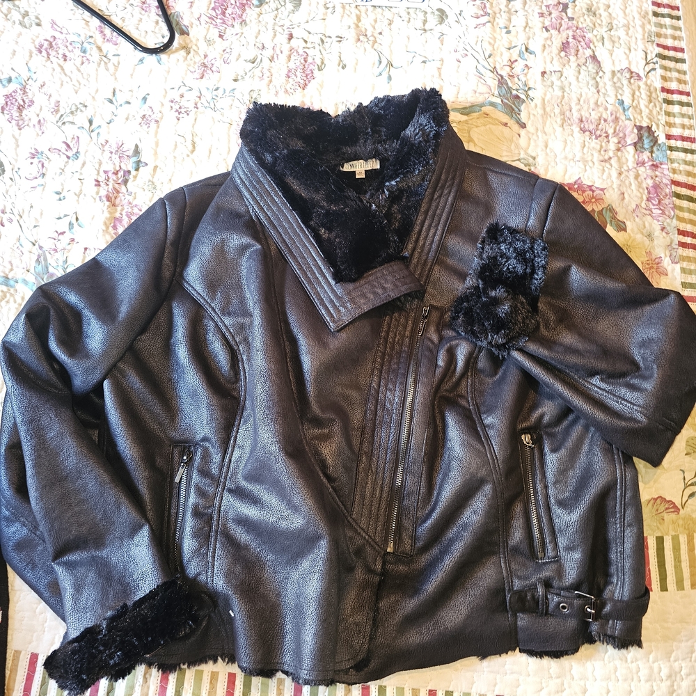 Jennifer Lopez Black Faux Fur Jacket